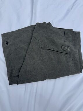 Volcom Men’s Charcoal Gray Chinos with Zip Pocket